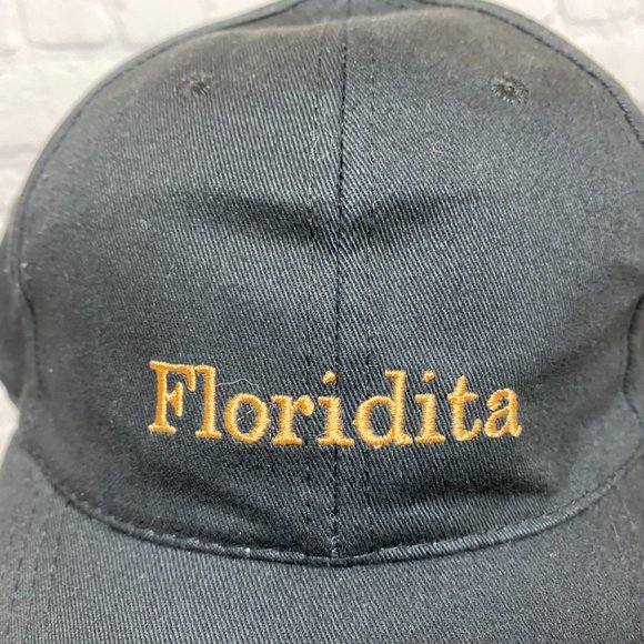 Tourist Hat Cap Strap Back Black Floridita Cuba Embroidered Lightweight Cotton - Picture 6 of 8